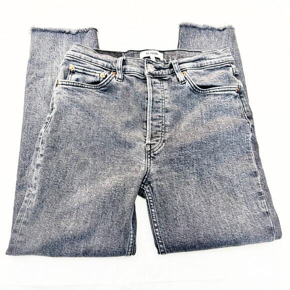 Re/Done Stoned Noir Button Fly Charcoal Denim Jeans Size 29 - Picture 4 of 7